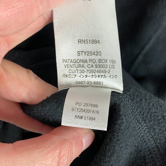 Patagonia Micro Fleece Quarter Zip Pullover Sweater Black Size Small Hiking Pull - Picture 10 of 14